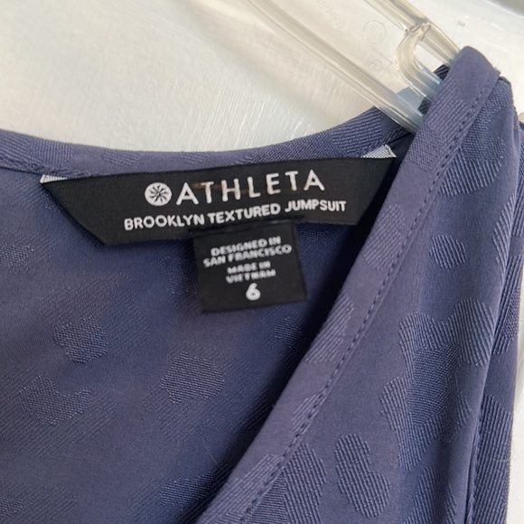 Athleta Brooklyn Purple Textured Jumpsuit - Picture 4 of 5